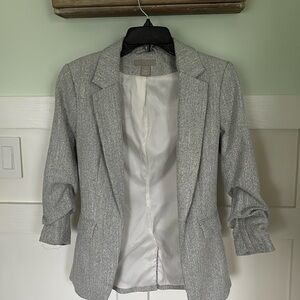 H&M grey herringbone blazer size 0